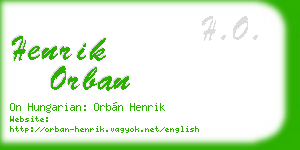 henrik orban business card