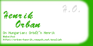 henrik orban business card